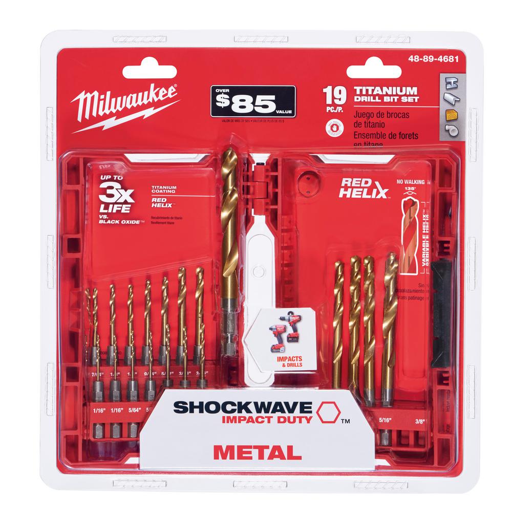 Milwaukee SHOCKWAVE IMPACT DUTY Titanium Drill Bit Set (19Piece)4889