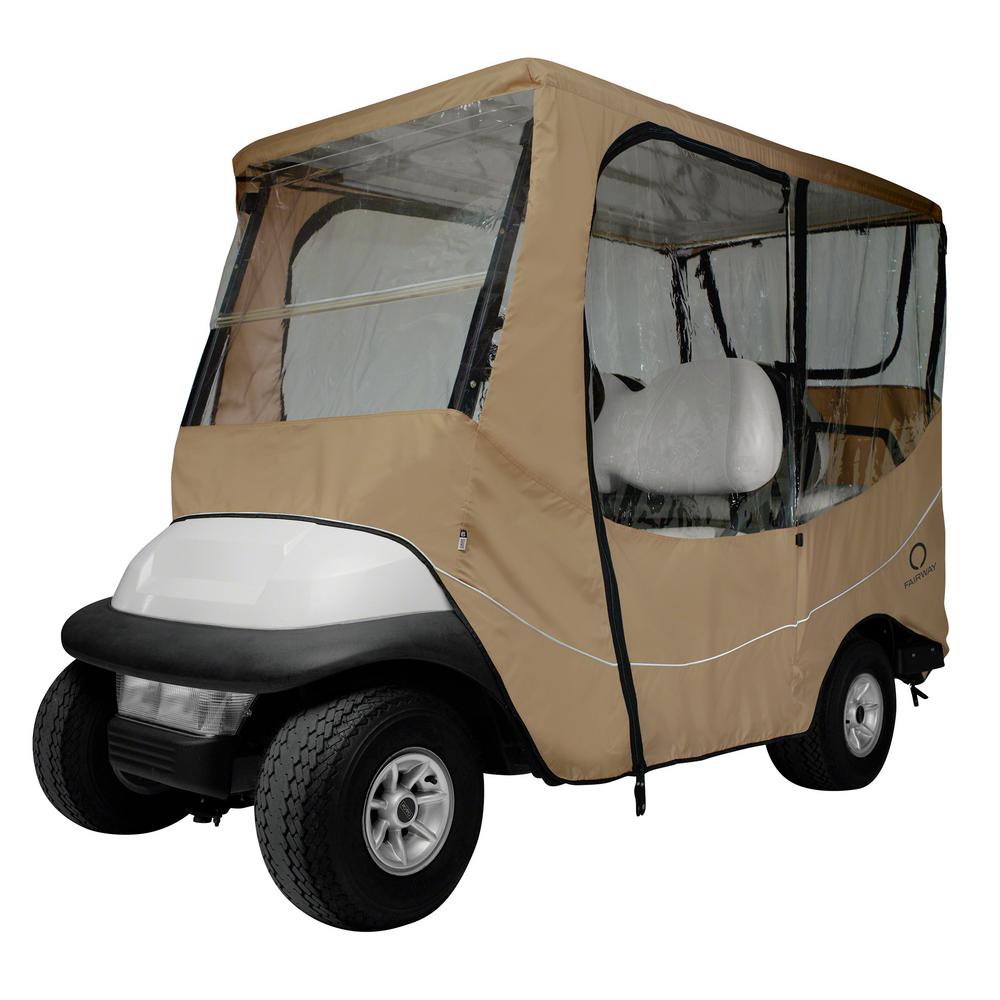 Classic Accessories Fairway Long Roof Travel Golf Car Enclosure Khaki ...