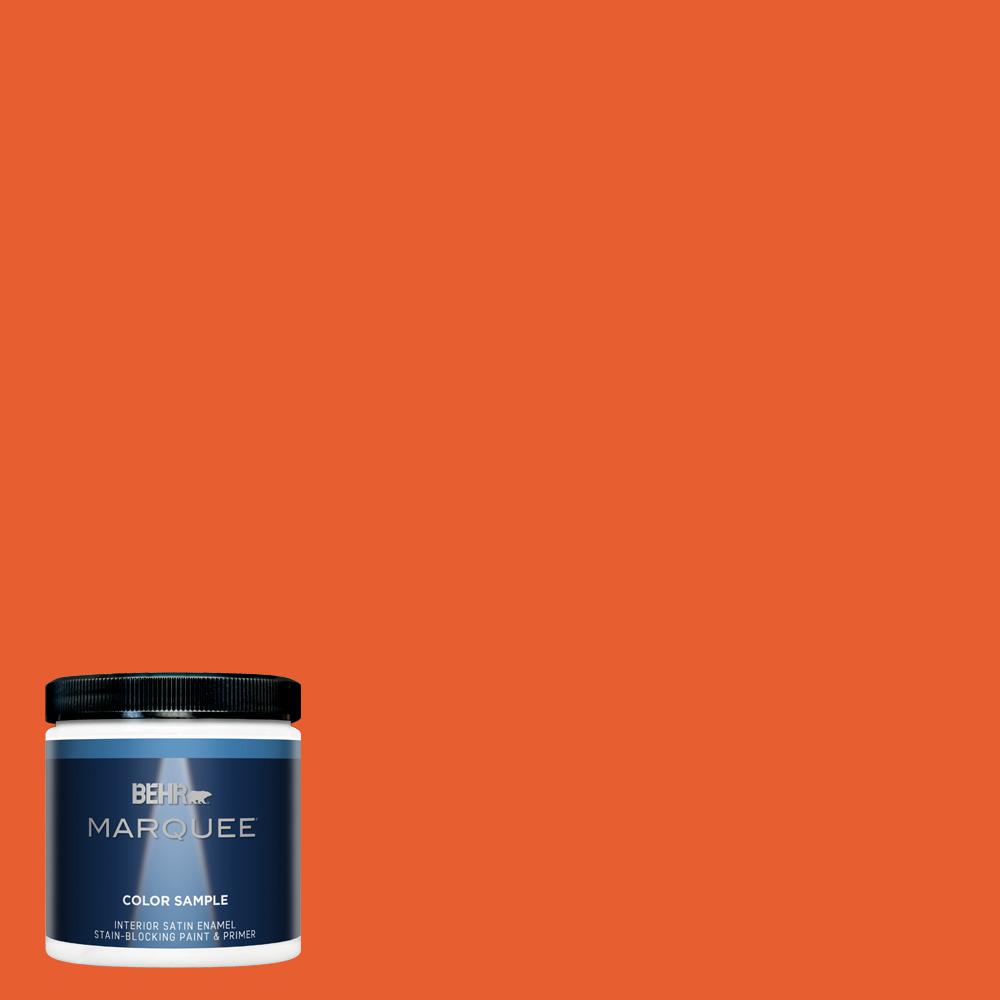 BEHR MARQUEE 8 oz. #S-G-230 Startling Orange Satin Enamel Interior ...