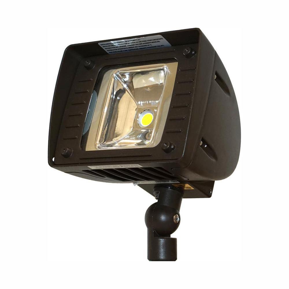 Night Crawler 20 Watt Bronze Outdoor Integrated Led Flood Light With Photocell Surge Protector Dimming