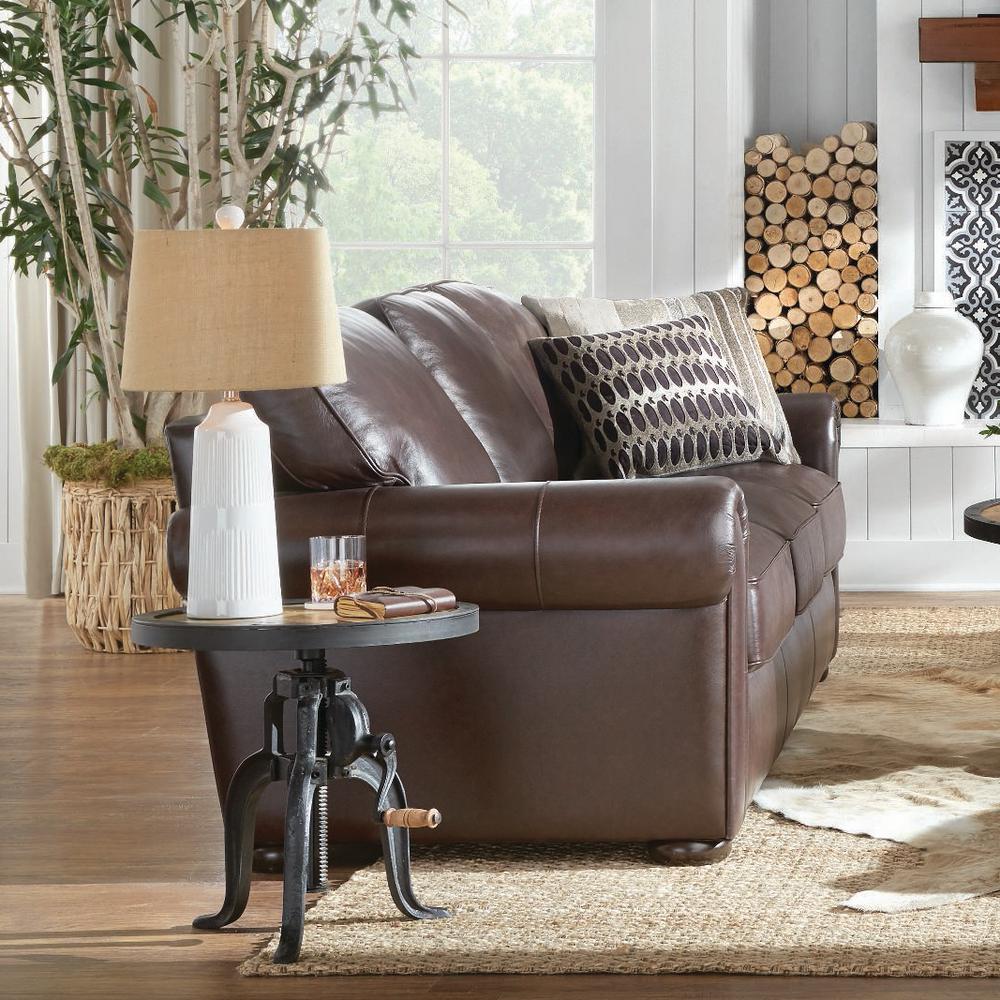 Home Decorators Collection Alwin Chocolate Italian Leather Sofa