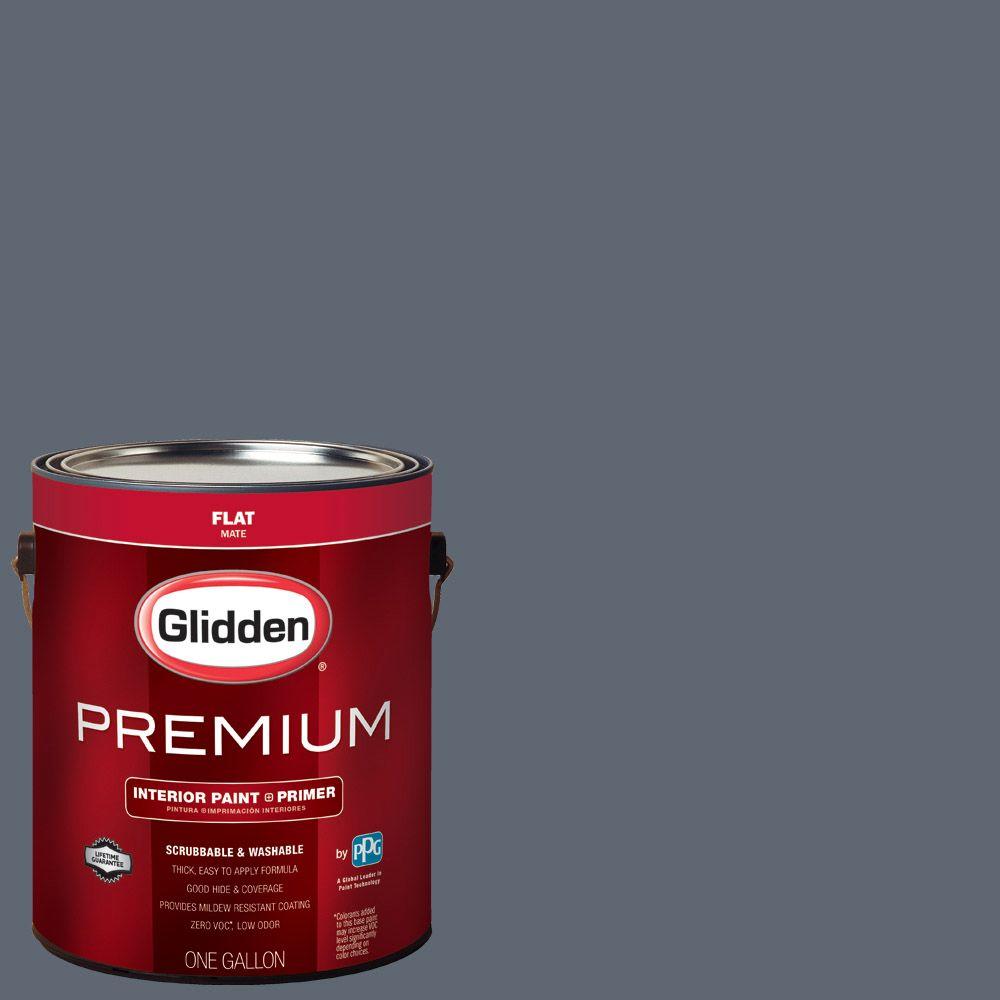 Glidden Premium 1 Gal Hdgcn47 Blue Grey Slate Flat Interior Paint Hdgcn47 Blue Grey Slate Flat Interior Paint With Primer