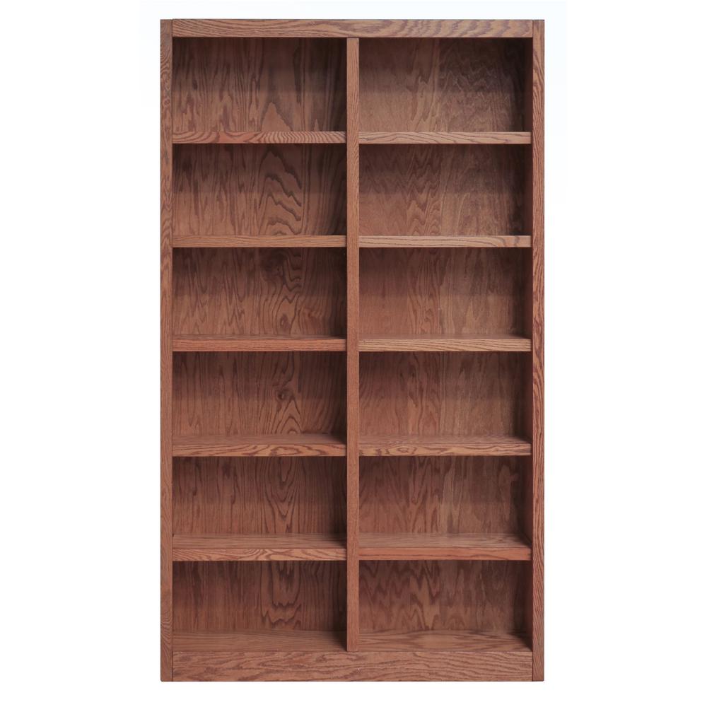 Concepts In Wood Midas Double Wide Wood Bookcase 12 Shelves 84 In