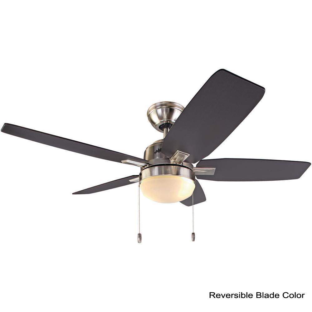 Hunter Antero 46 In Led Indoor Brushed Nickel Ceiling Fan With Light