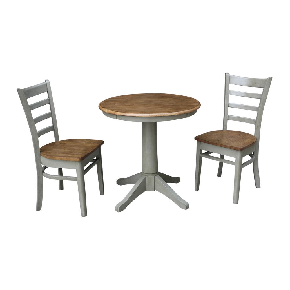 International Concepts Olivia 3Piece 30 in. Hickory/Stone Round Solid