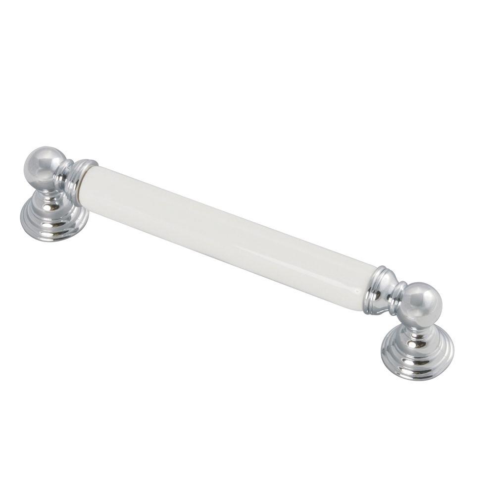 Hickory Hardware Gaslight 5 in. Chrome with White PullP3414