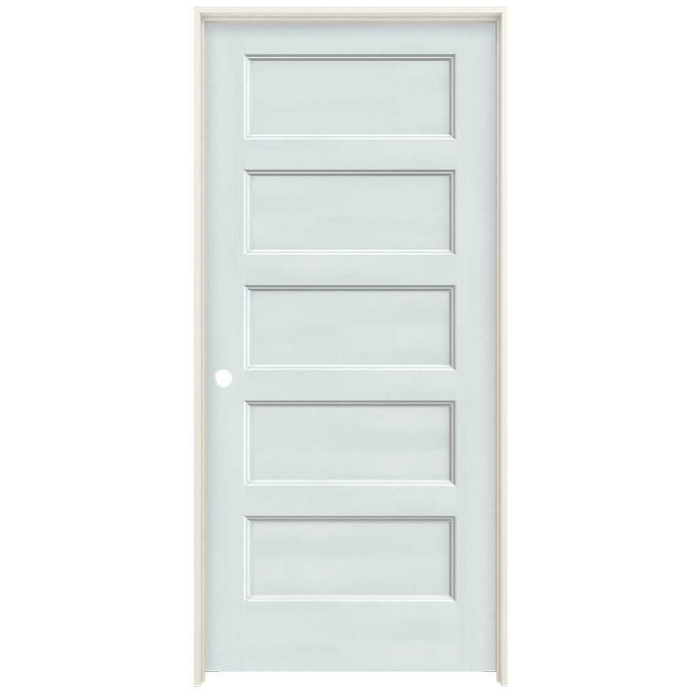 Jeld Wen 36 In X 80 In Conmore Light Grey Paint Smooth Solid Core Molded Composite Single Prehung Interior Door