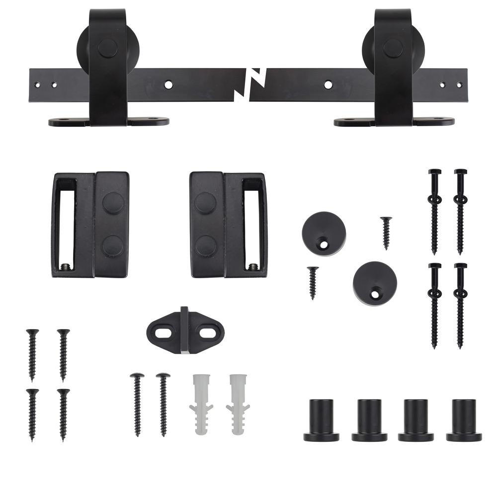 Everbilt 72 In Dark Oil Rubbed Top Mount Sliding Barn Door Track And Hardware Kit