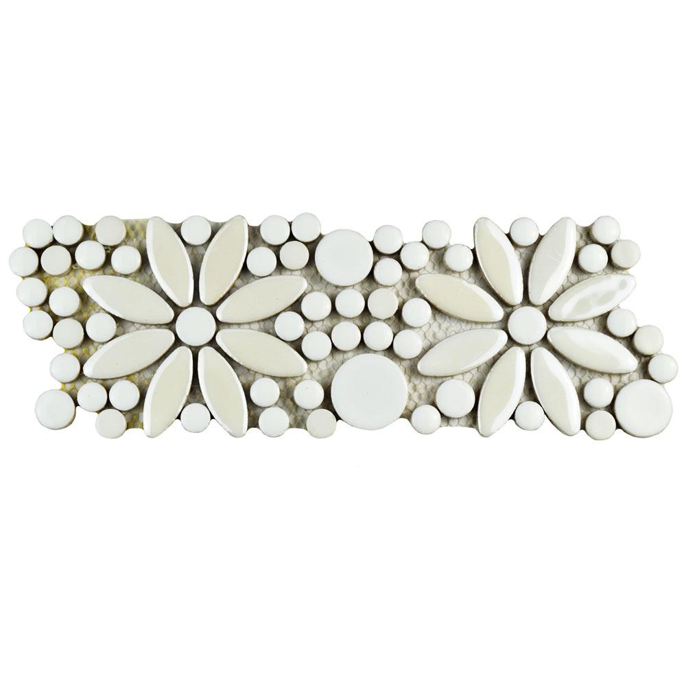 Merola Tile Galaxy Flower White 4 1 In X 12 3 9 Mm Merola Tile Galaxy Flower White 4 1 In X 12 3