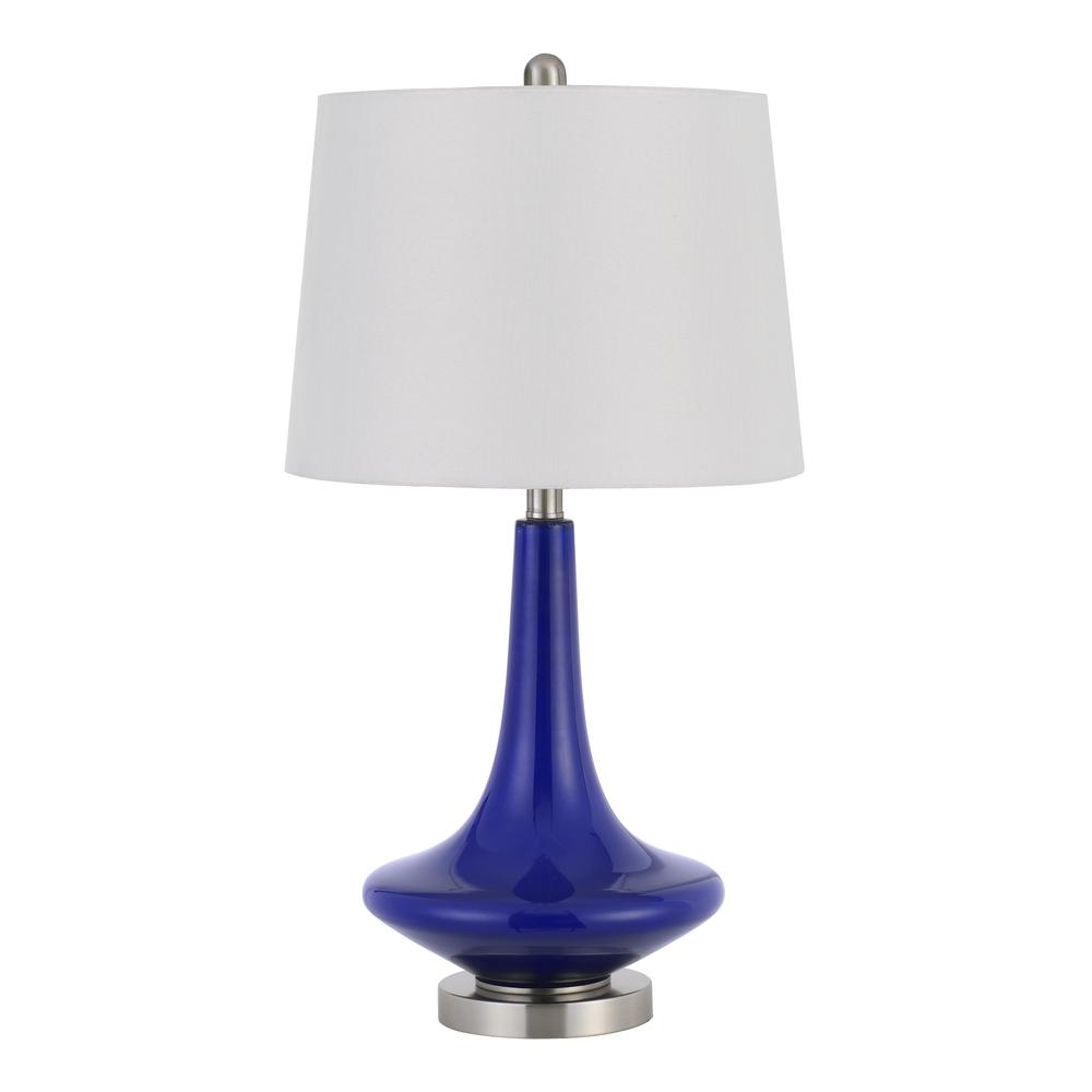 Cal Lighting Kleve 25 5 In H Royal Blue Glass Table Lamp Bo 2960tb 2 The Home Depot