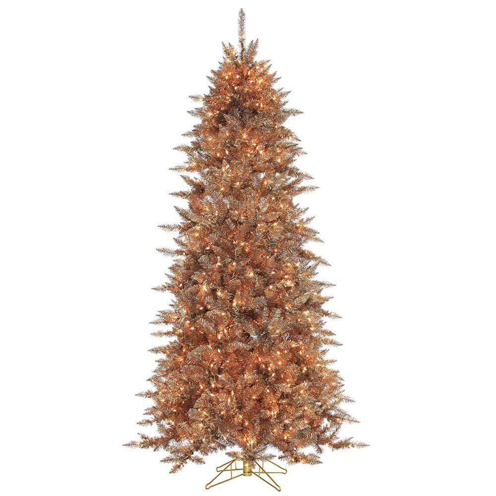 pre lit layered copper and silver frasier fir artificial christmas tree - Copper Christmas Decorations pre lit layered copper and silver frasier fir artificial christmas tree - Copper Christmas Decorations