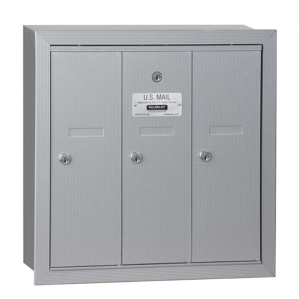 Salsbury Industries Aluminum RecessedMounted USPS Access Vertical