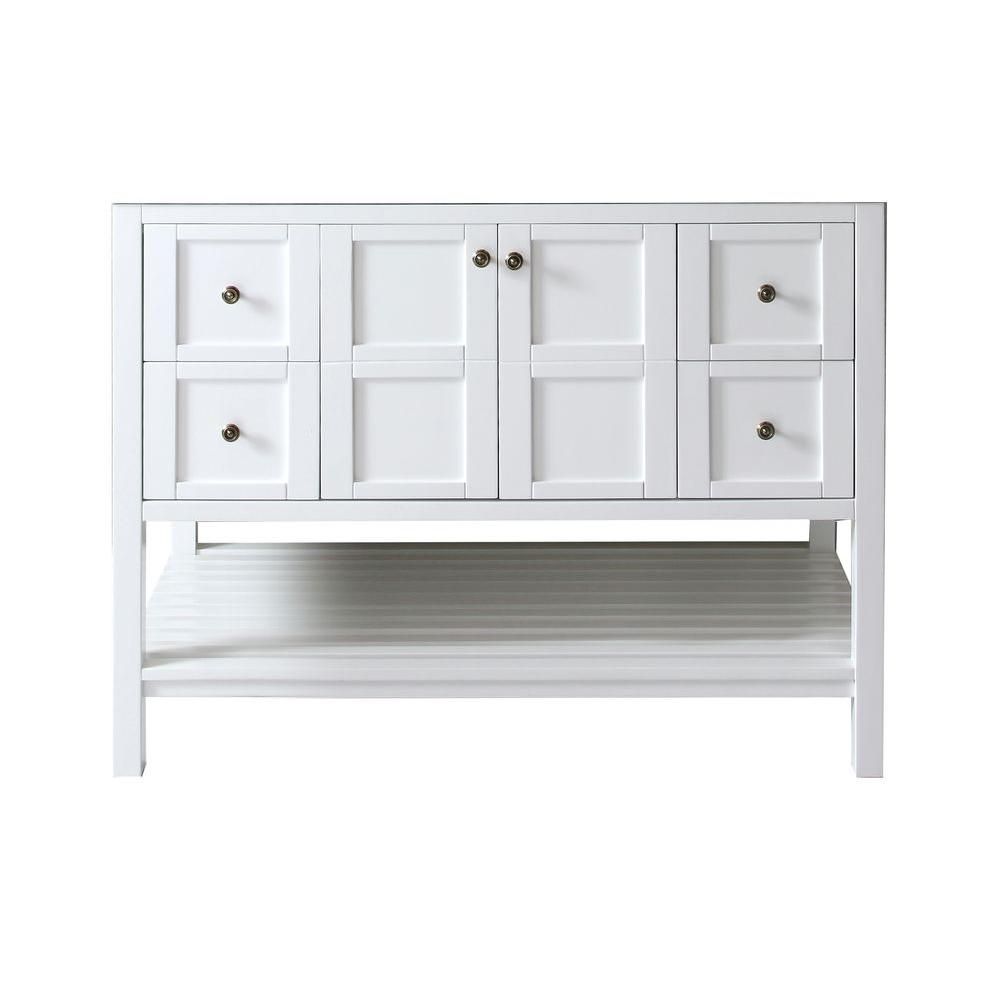 Virtu Usa Winterfell 48 In W Bath Vanity Cabinet Only In White Es 30048 Cab Wh The Home Depot
