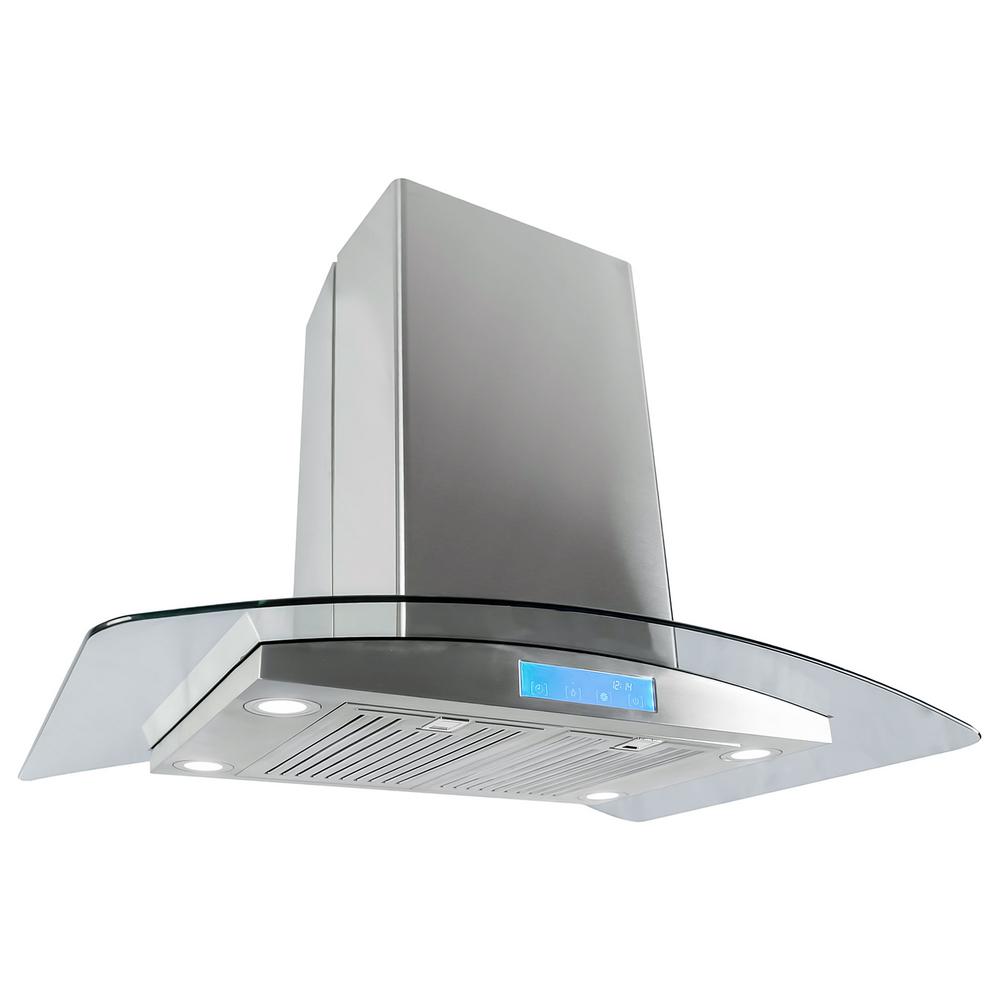 Cosmo 36 In Convertible Island Mount Range Hood In Stainless Steel   Stainless Steel Cosmo Island Range Hoods 668ics900 64 1000 