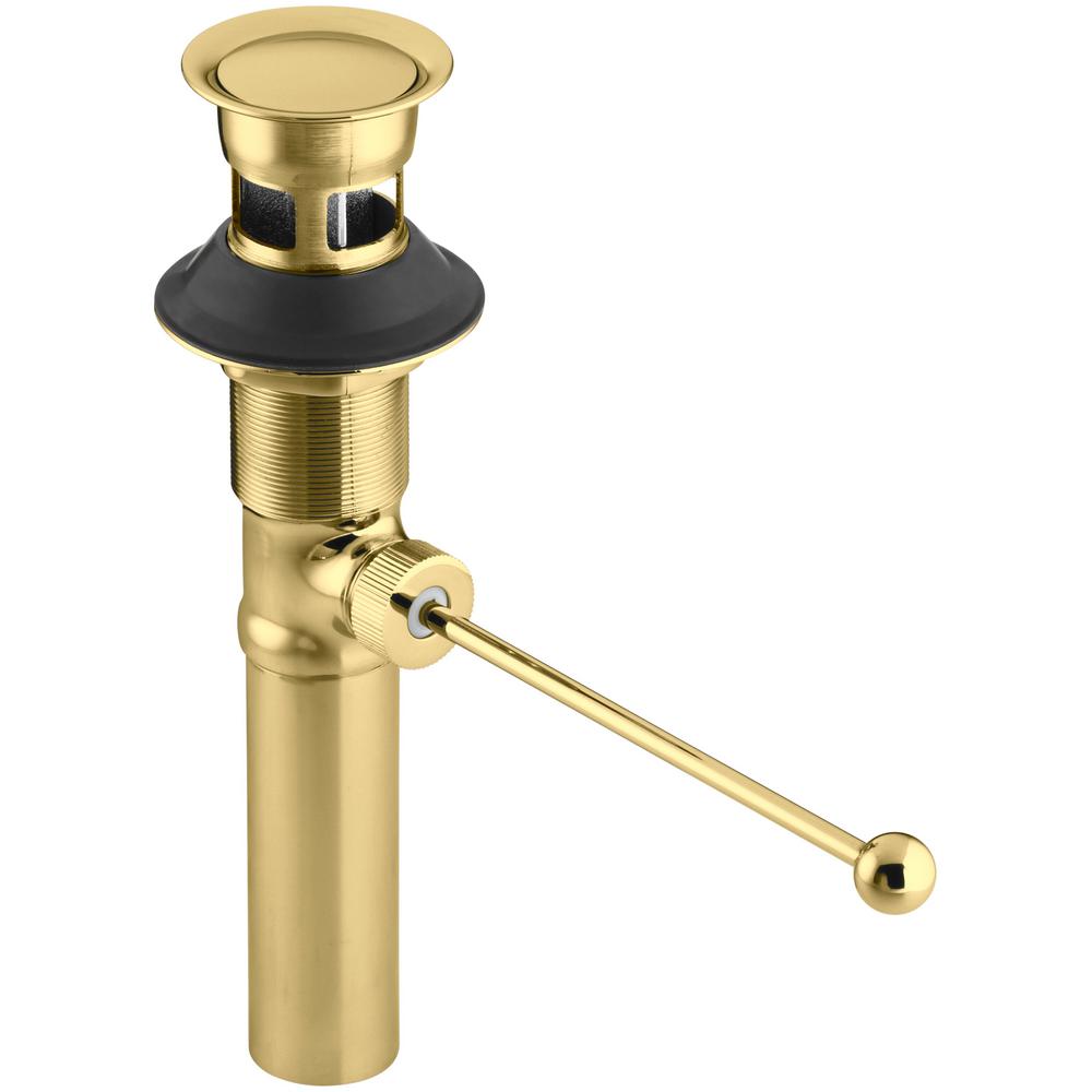 KOHLER Premier 11/2 in. Brass PopUp Drain with Overflow in Vibrant