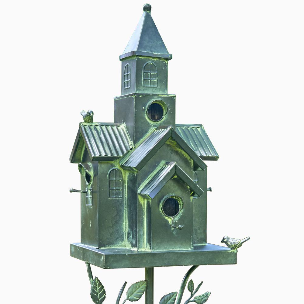 Unbranded 75.75 in. Tall Classic Style Galvanized Birdhouse Stake with