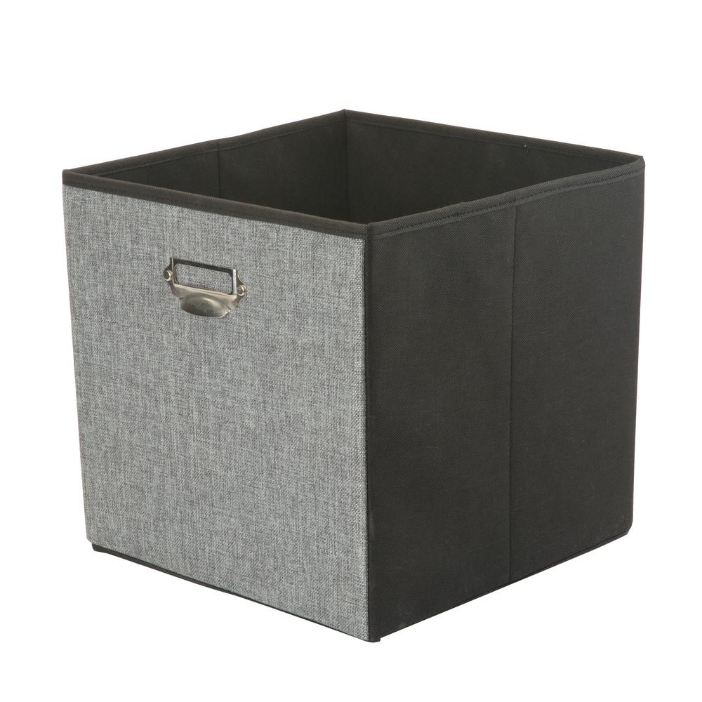 Simplify 12.8 in. Collapsible Grey Linen Storage Cube25481GREY The