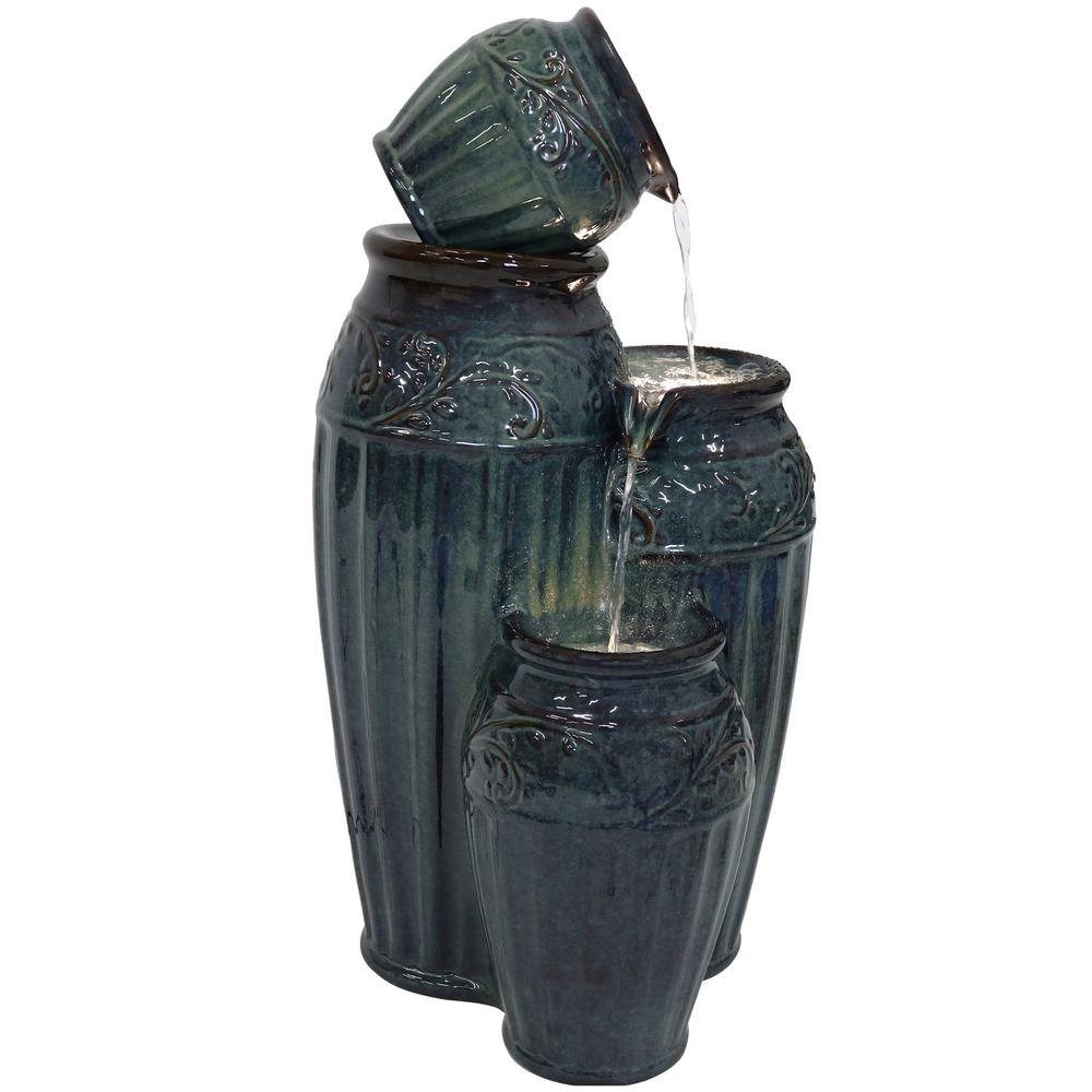 Sunnydaze Decor 27 in. Tour de Vase Ceramic Outdoor Water Fountain-SSS