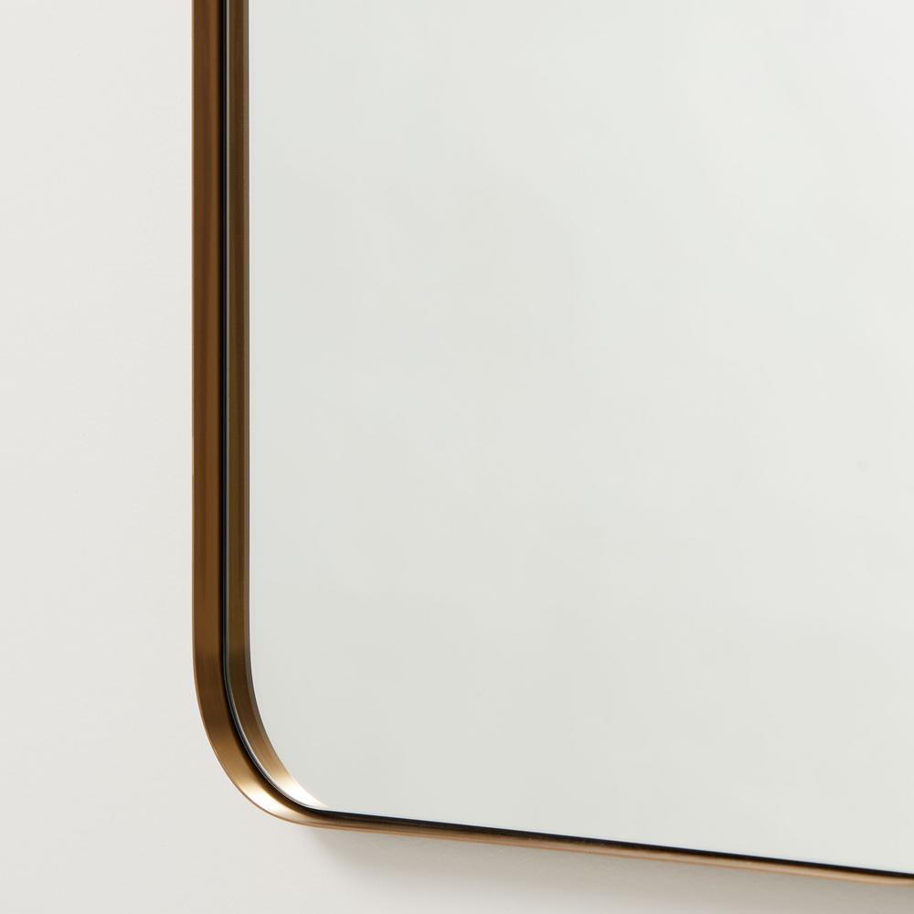 Better Bevel 30 In X 40 Metal Framed Rounded Rectangle Bathroom Vanity Mirror Antique Brass 20012 The Home Depot Better Bevel 30 In X 40 Metal, 30 X 40 Framed Bathroom Mirror