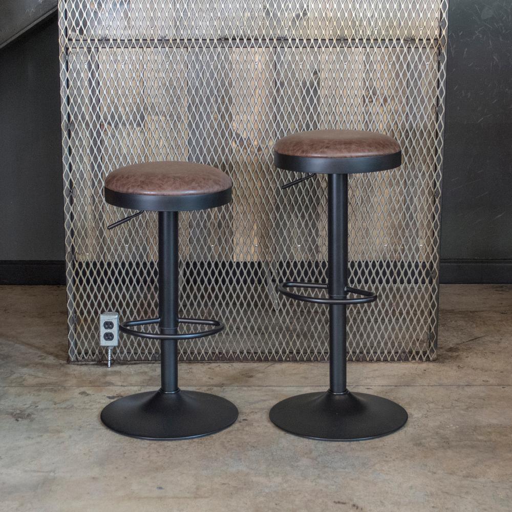 adjustable height bar swivel leather stool stools amerihome cushioned faux