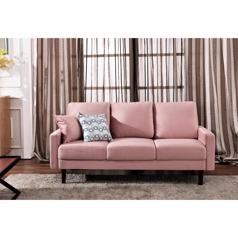 Us Pride Furniture Josiah Velvet Sofa Pink S5472 S The Home Depot Us Pride Furniture Josiah Velvet Sofa
