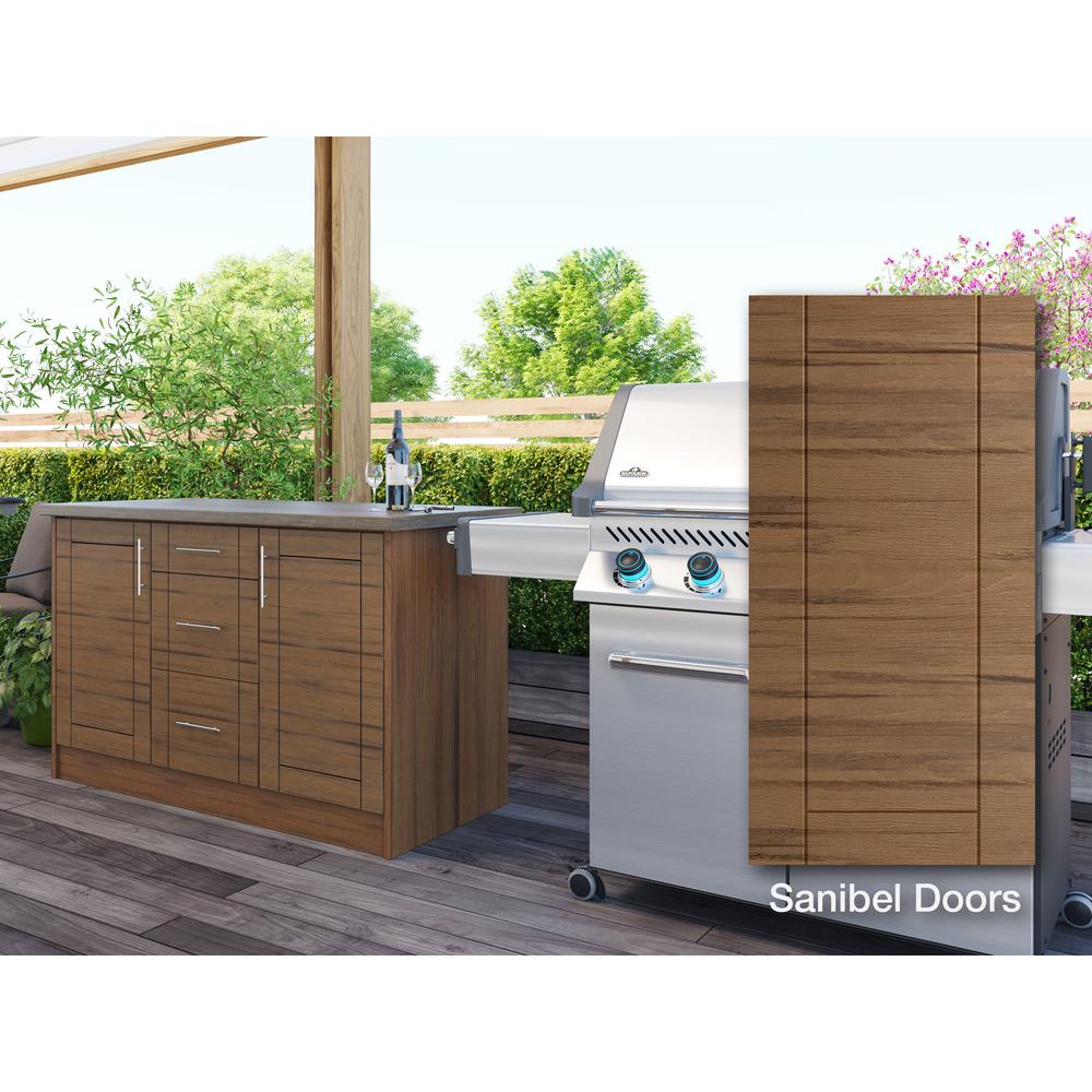 Weatherstrong Sanibel Teak 14 Piece 55 25 In X 34 5 In X 25 5 In Outdoor Kitchen Cabinet Island Set Wse54wc Stk The Home Depot