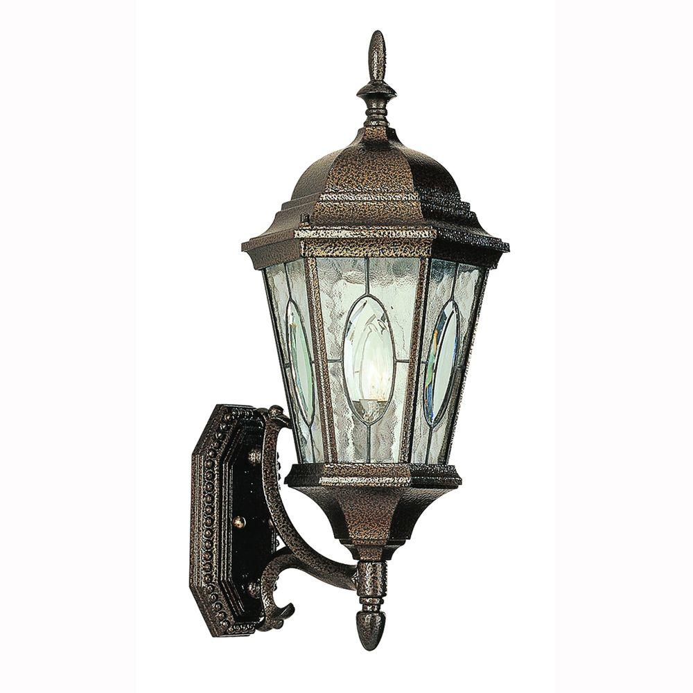 Brown Bel Air Lighting Outdoor Wall Mounted Cameo 1 Light Outdoor Brown Coach Lantern With Water Glass