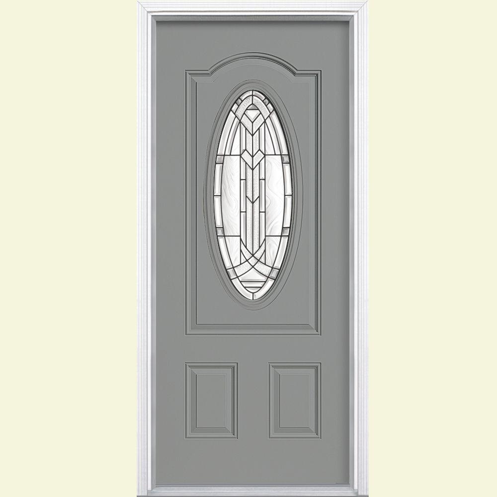 Masonite 36 In X 80 In Chatham 3 4 Oval Lite Right Hand Inswing