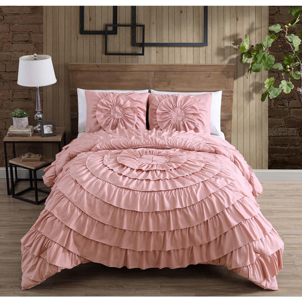 Avondale Manor Sadie 2pc Twin Rose Ruffled Comforter Set