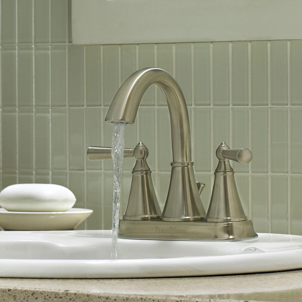 Pfister Saxton 4 In Centerset 2 Handle Bathroom Faucet Brushed Pfister Saxton 4 In Centerset 2 Handle