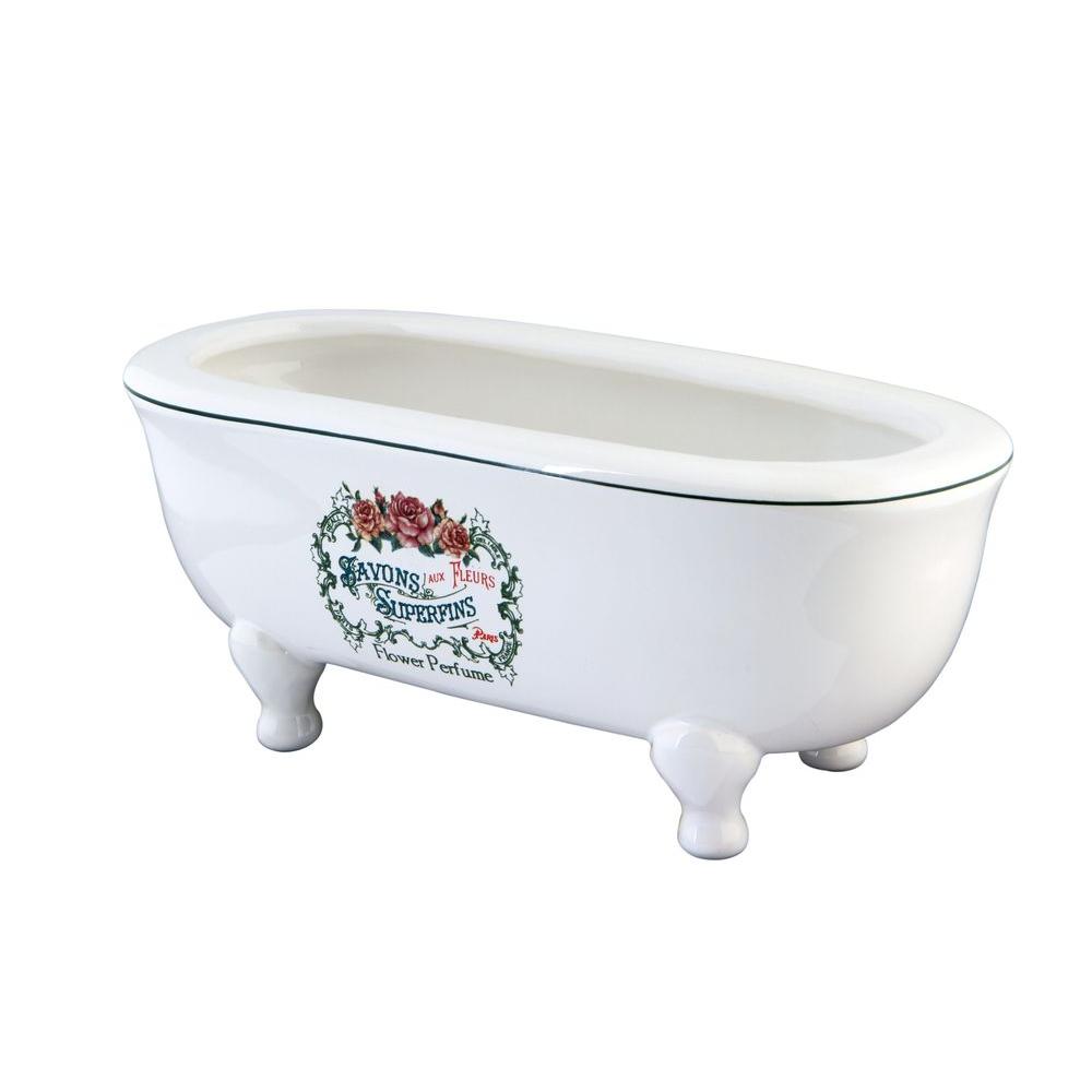 Savons Aux Fleurs Double Ended Claw Foot Tub Soap Dish in White