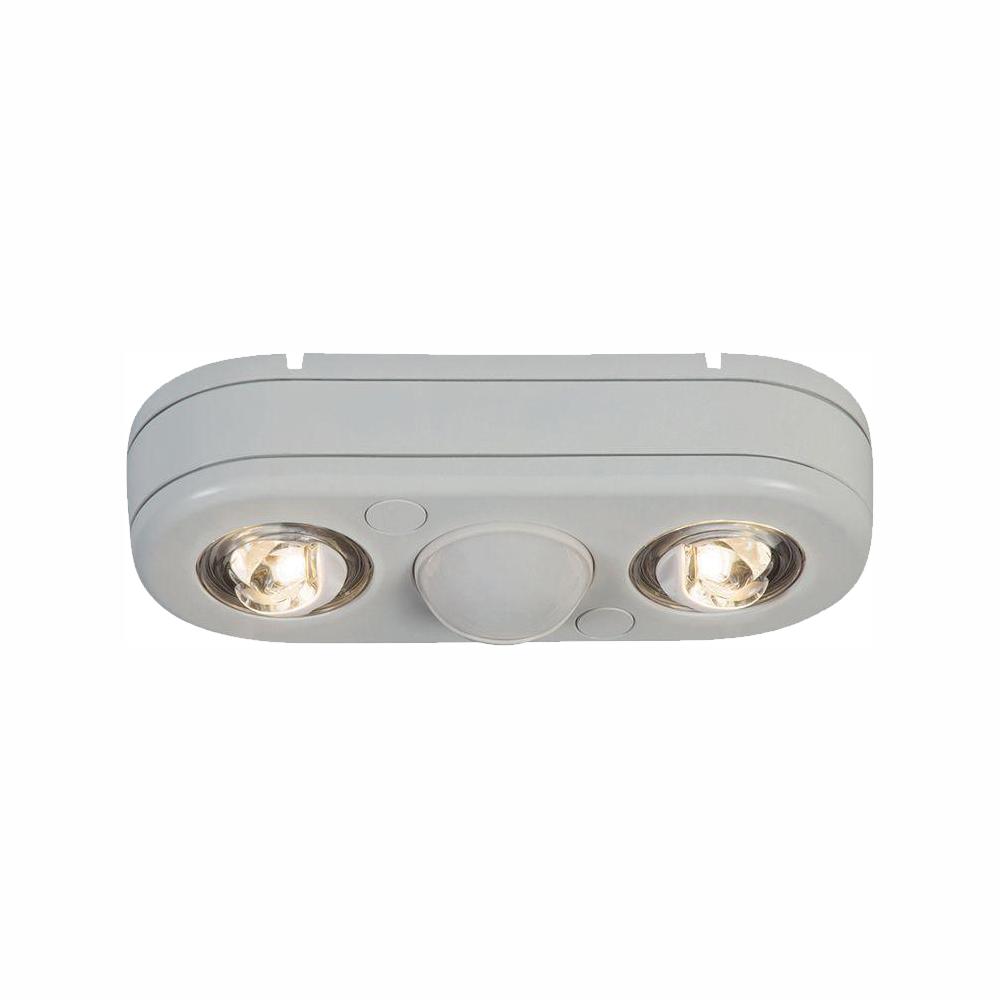All Pro Revolve 180 Degree White Twin Head Motion Activated Outdoor Integrated Led Security Flood Light At 3500k Bright