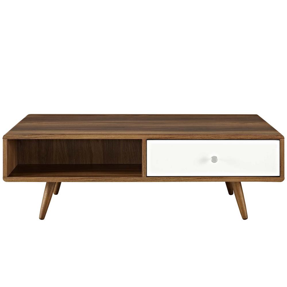 Modway Walnut White Transmit Coffee Table Eei 2528 Wal Whi The