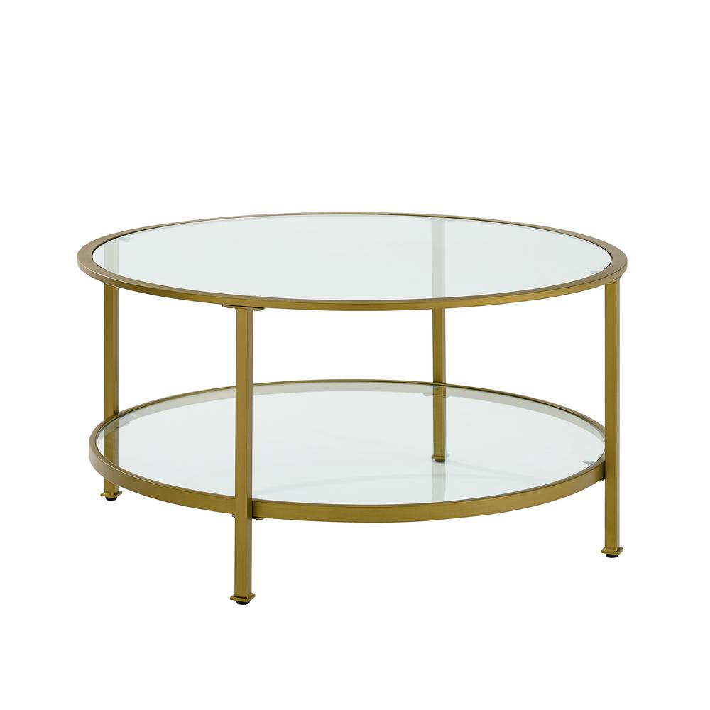 Crosley Aimee Gold Gl Coffee Table Cf1308 The Home Depot Crosley Aimee Gold Gl Coffee Table Cf1308 The Home Depot