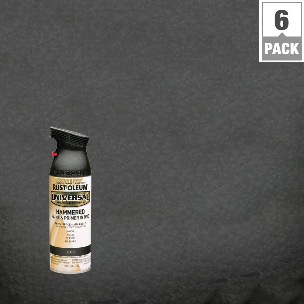 RustOleum Universal 12 oz. All Surface Hammered Black Spray Paint and