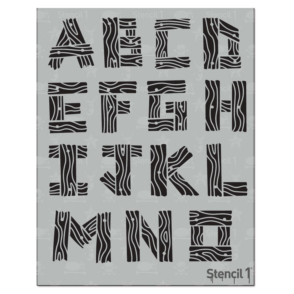 Stencil1 Wood Font Stencil-S1_FONT_WOOD2 - The Home Depot