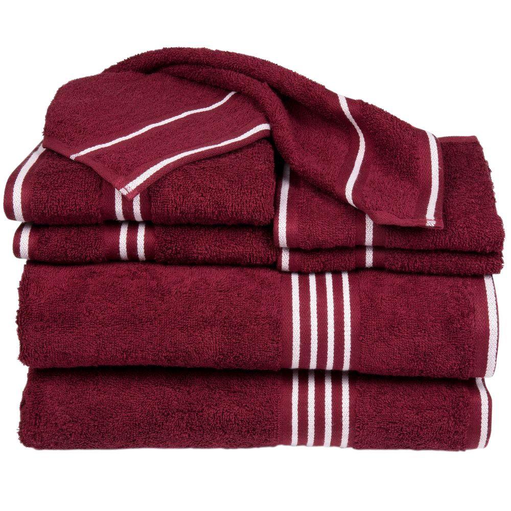 Lavish Home Rio 8 Piece Red Solid Cotton Bath Towel Set 67 0022 Bu