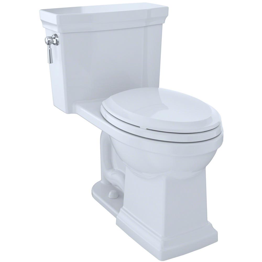 Toto Promenade Ii 1 Piece 1 0 Gpf Single Flush Elongated Toilet With Cefiontect In Cotton White Ms814224cufg 01 The Home Depot