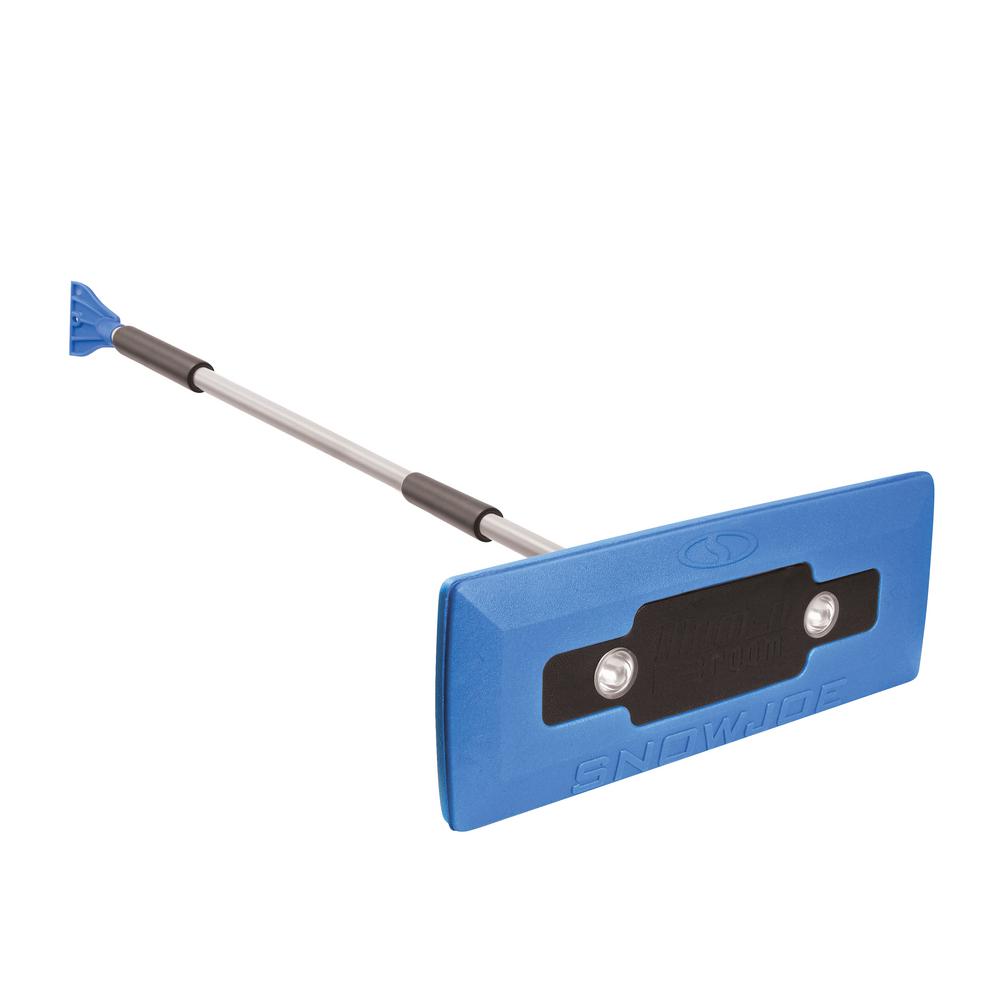 Blue /& Black Extendable Snow Broom with Foam Grip Suitable for Small Car SUPERJARE Telescoping Snow Brush with Integrated Ice Scraper /& Squeegee Head