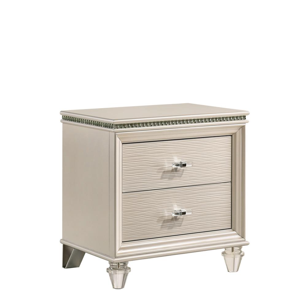 Furniture Of America Penella 2 Drawer Pearl White Nightstand Idf 7901n The Home Depot