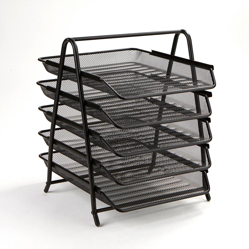 Mind Reader 5-Tier Steel Mesh Paper Tray Desk Organizer ...