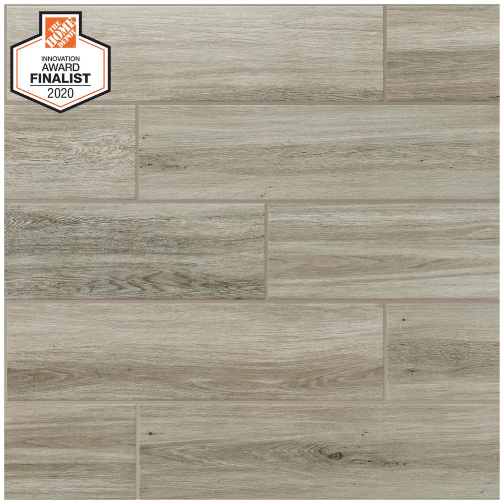 Daltile Meadow Wood Fawn 6 in. x 24 in. Glazed Porcelain Floor and Wall ...