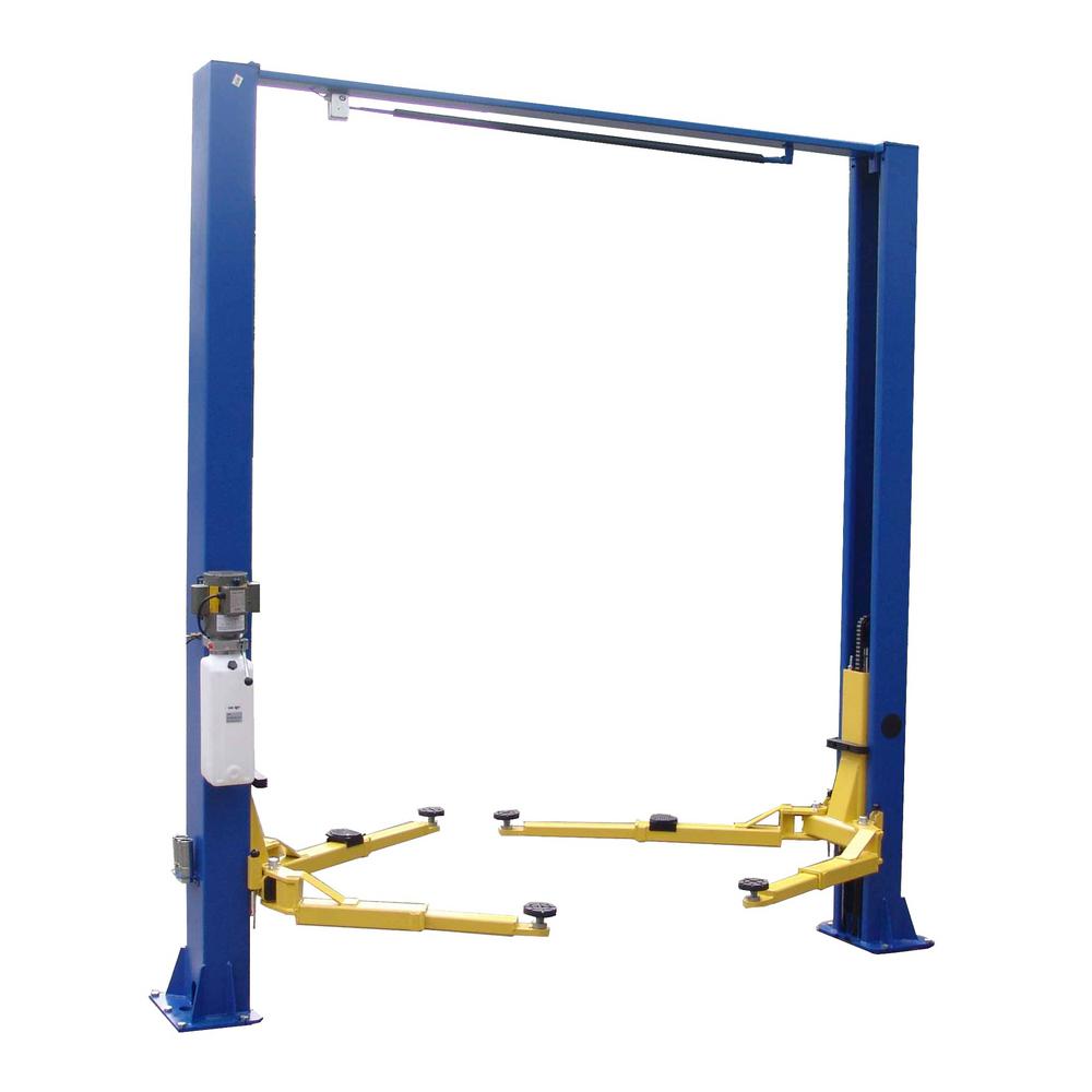 TUXEDO Asymmetric 2-Post Lift Clear Floor 9,000 lbs. Capacity in Blue-TP9KACX - The Home Depot | Tuxedo Car Lift Wiring Diagram | | The Home Depot