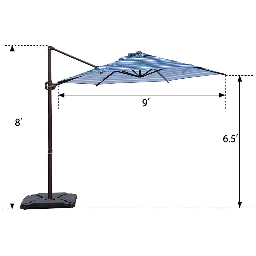 Abba Patio 8 X 10 Feet Rectangular Cantilever Umbrella With Cross Base Open Box