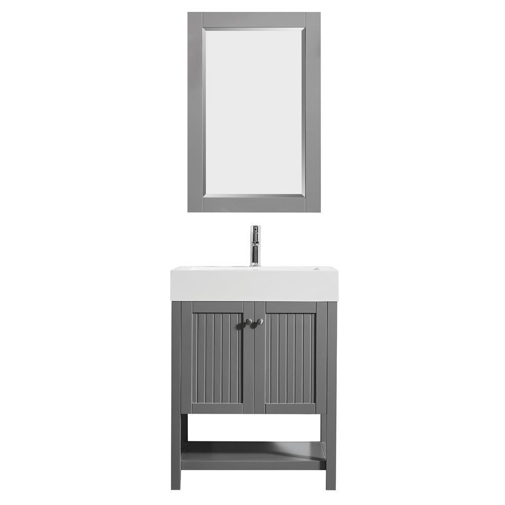 Pavia 28 In W X 20 D Vanity Grey With Acrylic Top D Vanity In Grey With Acrylic