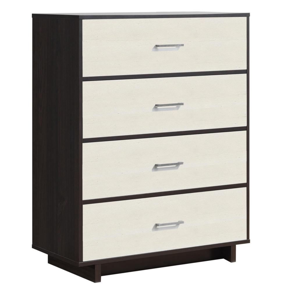 Ameriwood Home Smithfield 4 Drawer Espresso And Ivory Dresser