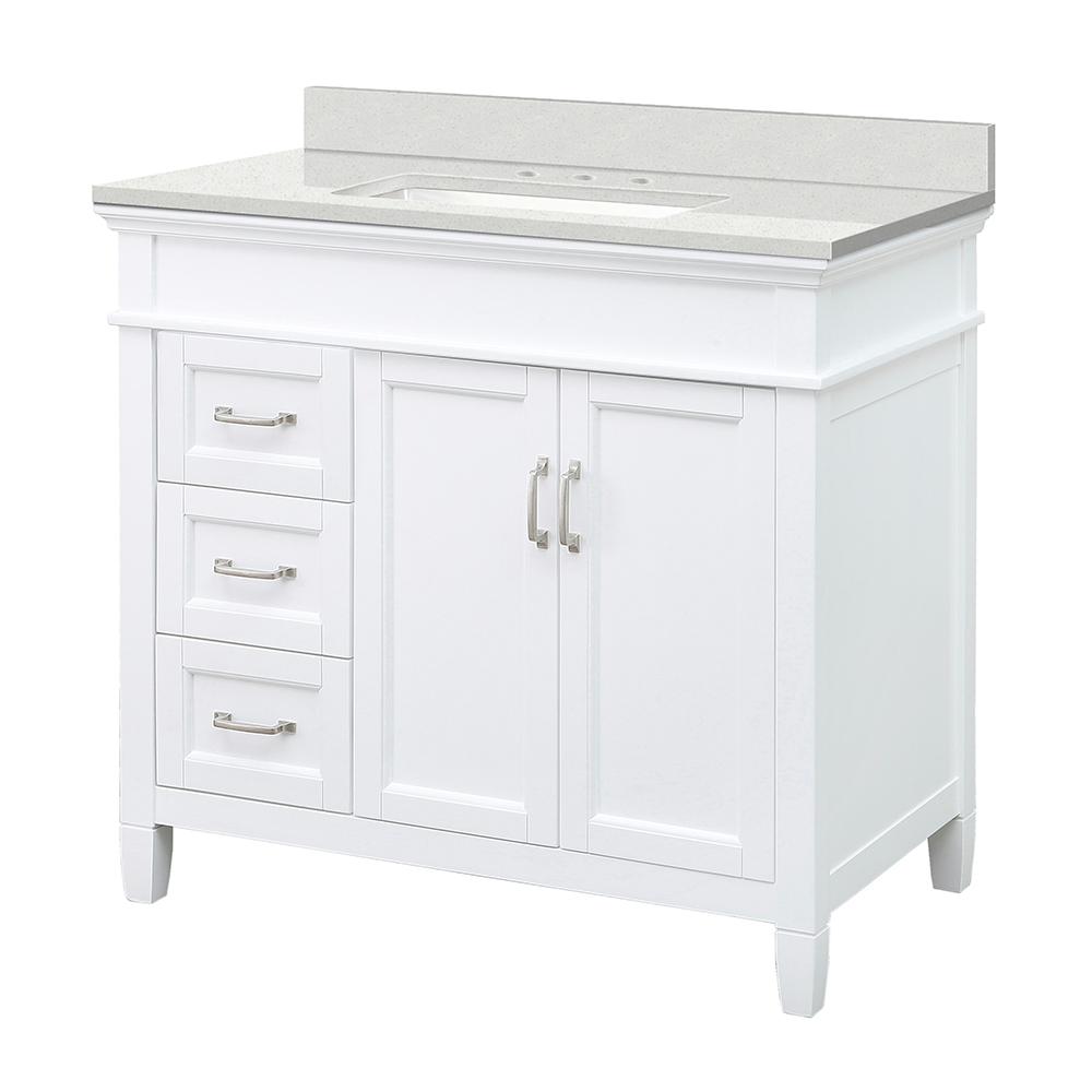 Foremost Ashburn 37 In W X 22 D Vanity Cabinet White With Foremost Ashburn 37 In W X 22 D Vanity Cabinet White With