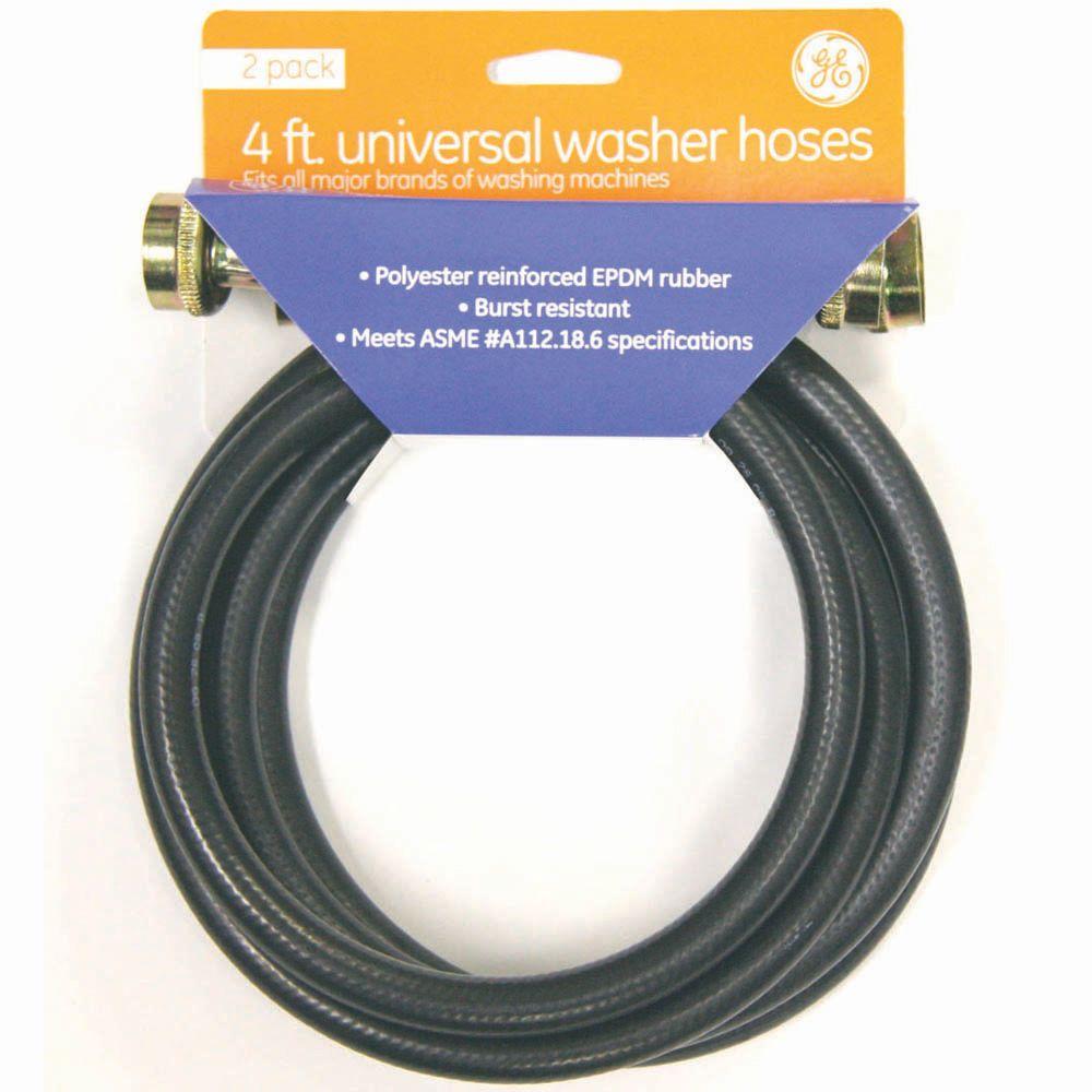 GE 4 ft. Rubber Inlet Washing Machine Hoses (2Pack)PM14X10002DS The