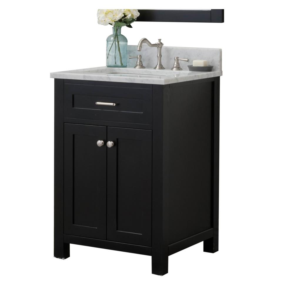 Redmond 24 in. W x 34.2 in. H Bath Vanity in Espresso with Marble