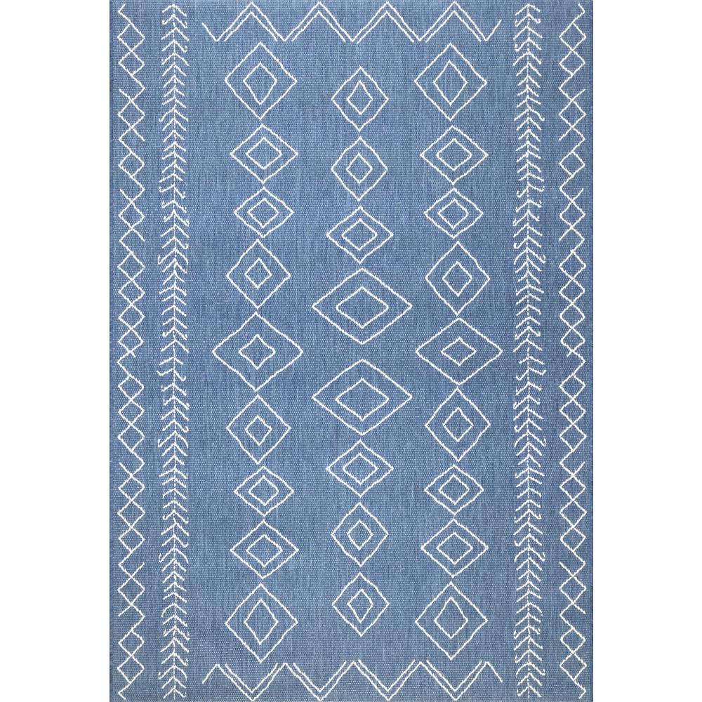 nuLOOM Serna Moroccan Diamonds Blue 11 ft. x 15 ft. Indoor/Outdoor Area